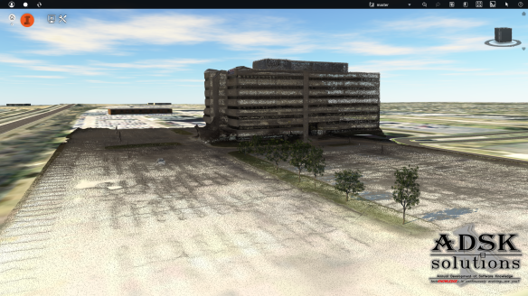 ADSK SOLUTIONS, UAV point cloud inserted in Autodesk InfraWorks 360.